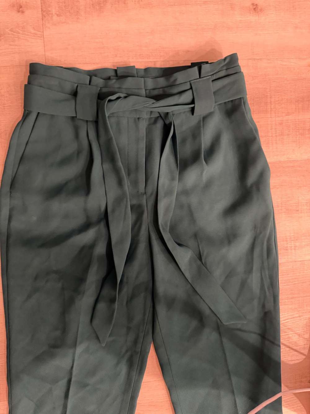 Express Teal Paperbag Waist Ankle Pants - Picture 6 of 6